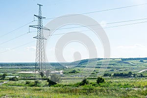 Power lines of a nuclear power plant