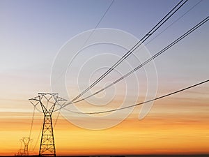 Power Lines at Sunset