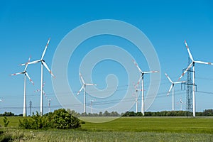 Power lines and wind engines