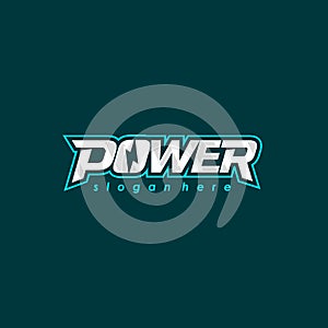 Power logo font design. Electric energy logotype. Vector emblem