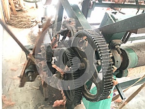 A power loom machine parts images of an clothing or garments factory of manufacturing