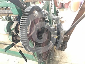 A power loom machine parts images of an clothing or garments factory of manufacturing