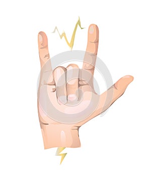 Power love sign cartoon illustration