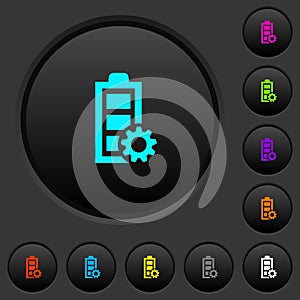 Power management dark push buttons with color icons