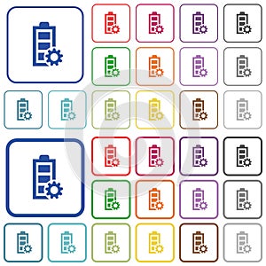 Power management outlined flat color icons