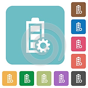 Power management rounded square flat icons