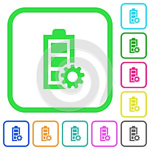 Power management vivid colored flat icons