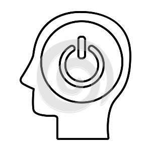 Power Of Mind Icon In Outline Style