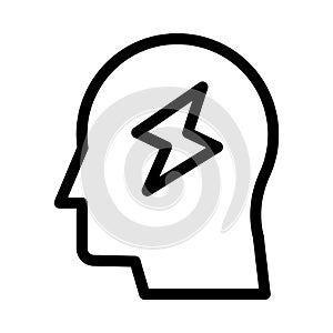 Power mind thin line vector icon