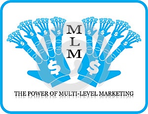 Power of MLM multi-level marketing hand