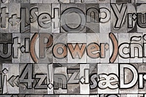 Power with movable type printing