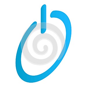 Power off button icon, isometric style