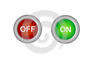 Power On Off Button Icon with word in Corel photo