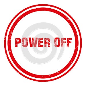 power off stamp on white