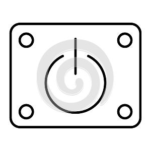 Power on off thin line icon. Power button vector illustration isolated on white. Start outline style design, designed