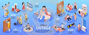 Power Outage Isometric Infographics