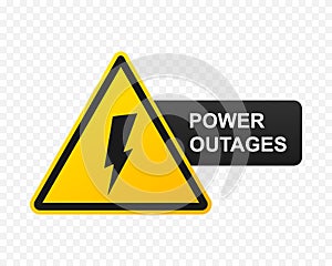 Power Outages banner symbol isolated on transparent background. Power Outages icon. Vector EPS 10