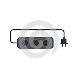 Power outlet icon, flat style