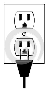 Power outlet and plug