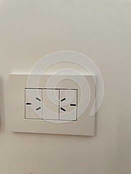 power outlet and plug socket with three flat holes