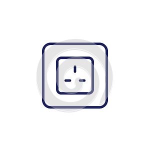 Power outlet with type G socket, vector line icon