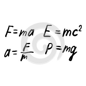 Power Physics Formulas Scribble Sketch