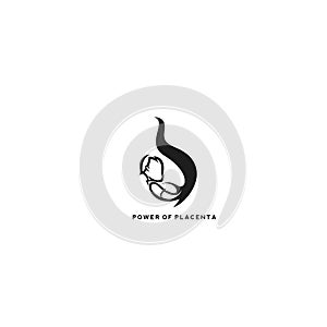 Power of placenta icon, placenta pills vector illustration