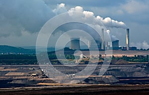 Power plant and coal open-pit