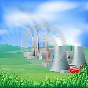 Power plant energy generation illustration