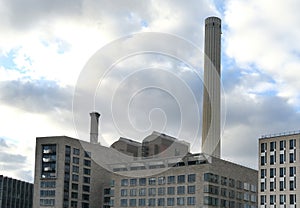 power plant in Frankfurt, high smokestacks in power stations and environmental harm caused by pollutant emissions, Community