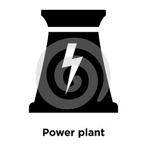 Power plant icon vector isolated on white background, logo concept of Power plant sign on transparent background, black filled