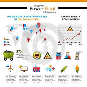 Power Plant And Mineral Extraction Infographic