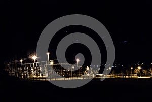 Power plant at night