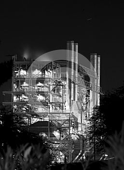 Power plant at night