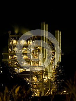 Power plant at night