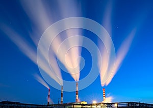 Power plant in nightfall