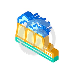 power plant nuclear energy isometric icon vector illustration