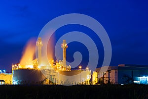 Power plant in the petrochemical plant at blue sky