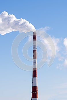 Power plant with pipes. concept of environmental pollution, city