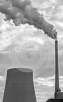 Power plant smoke pollution