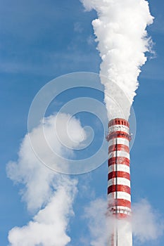 Power plant stack closeup
