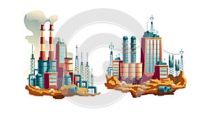 Power plant or station cartoon vector illustration