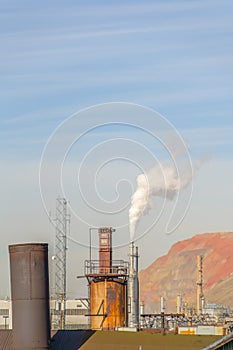 Power Plant in Utah against mountain and sky