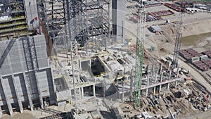 Power Plant Waste to Energy Construction Site with cranes