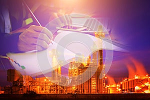 Power Plant Worker With Notebook Computer.