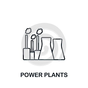 Power Plants icon. Monochrome simple icon for templates, web design and infographics