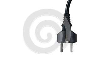 Power Plug Close Up isolated on white with clipping path