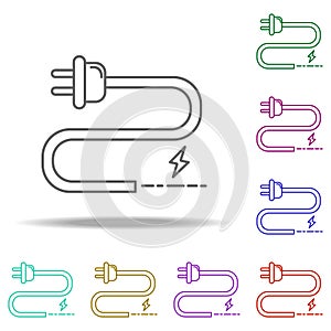 power plug outline icon. Elements of Ecology in multi color style icons. Simple icon for websites, web design, mobile app, info