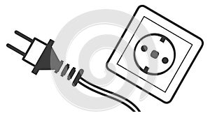 Power Plug and Wall Socket for Electricity Supply, vector design Generative AI