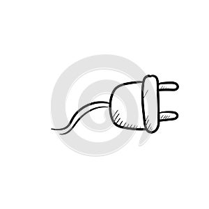 Power plugs doodle icon vector